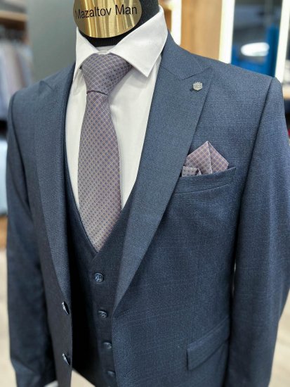 Костюм MAZALTOVMAN 3-ка премиум Синий фактурный