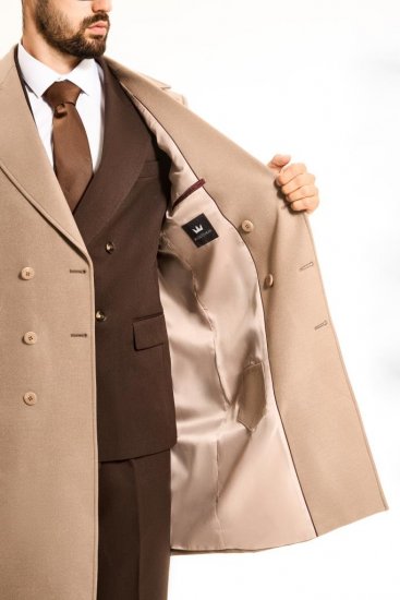 Пальто MAZALTOVMAN Двубортное премиум Бежевое