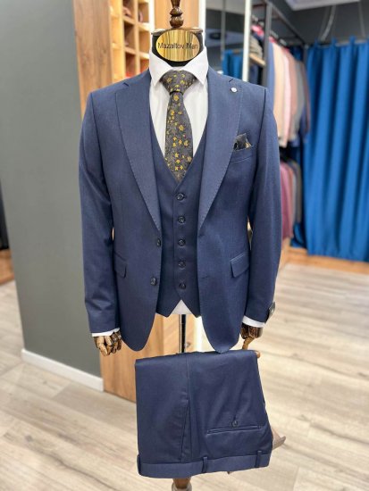Костюм MAZALTOVMAN 3-ка премиум Синий фактурный