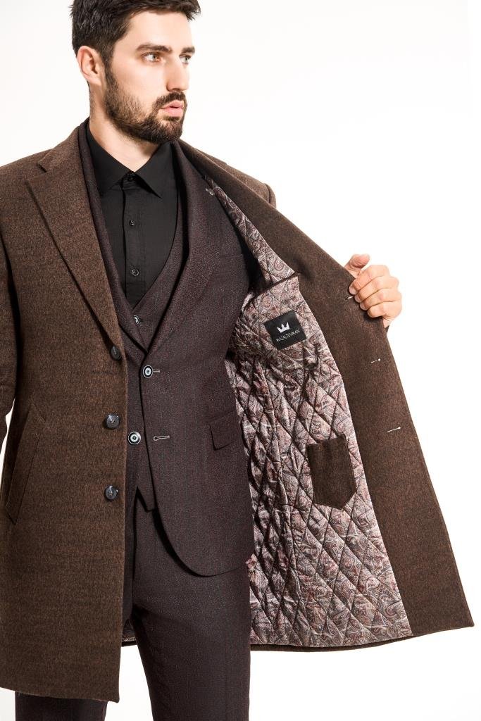 Пальто MAZALTOVMAN премиум Коричневое фактурное