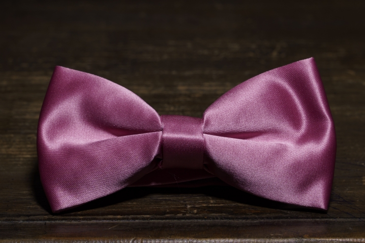 Галстук-бабочка Розовая гладкая