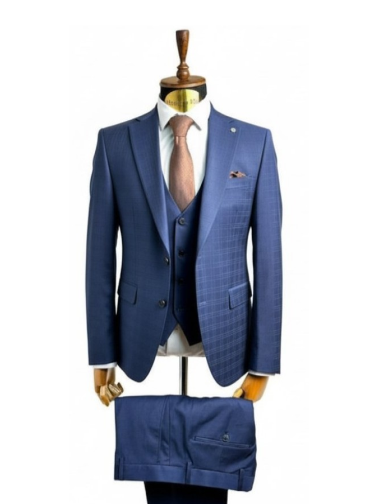 Костюм MAZALTOVMAN 3-ка премиум Синий в клетку
