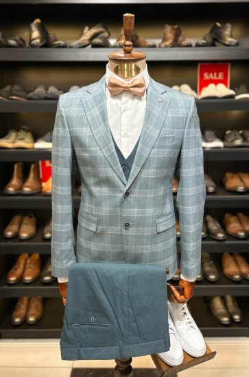 Костюм ИБР 3-ка Бирюзовый в клетку