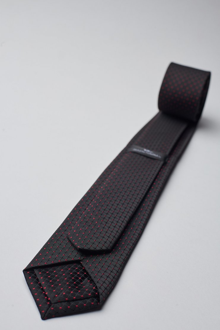 Мужской галстук Черный с красными вкраплениями