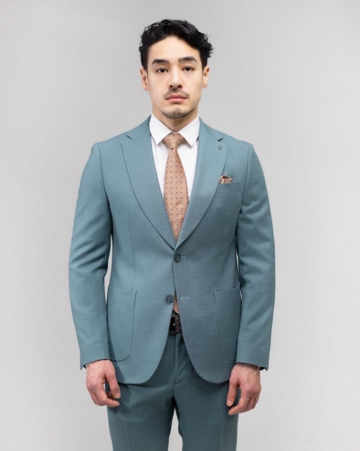 Яркий мужской костюм 2-ка Mazaltovman бирюзовый