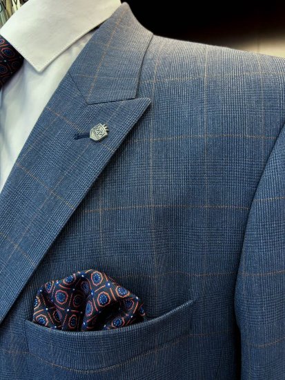 Костюм ЕМР 3-ка Синий в оранжевую клетку