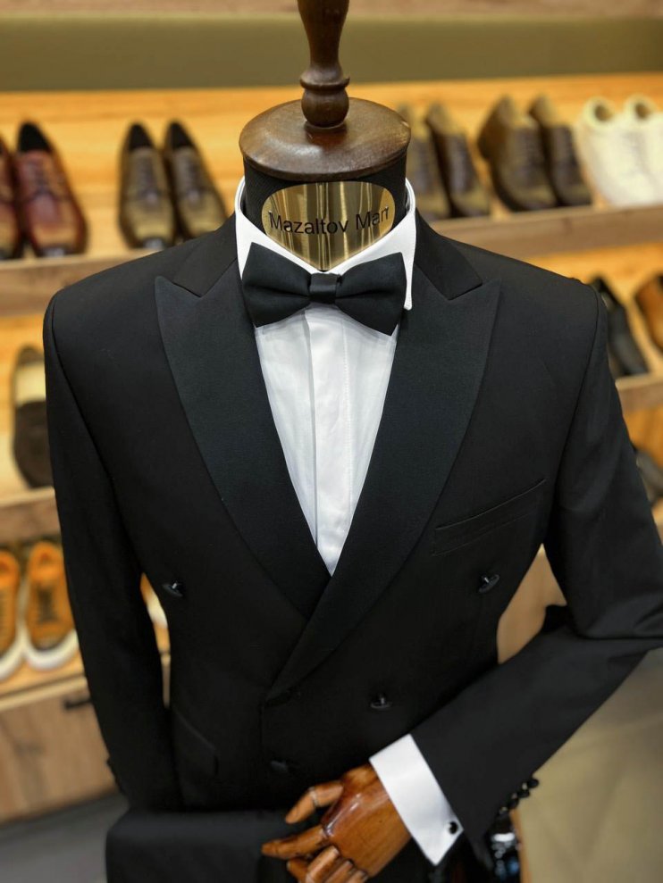 Смокинг MAZALTOVMAN 2-ка премиум Черный двубортный
