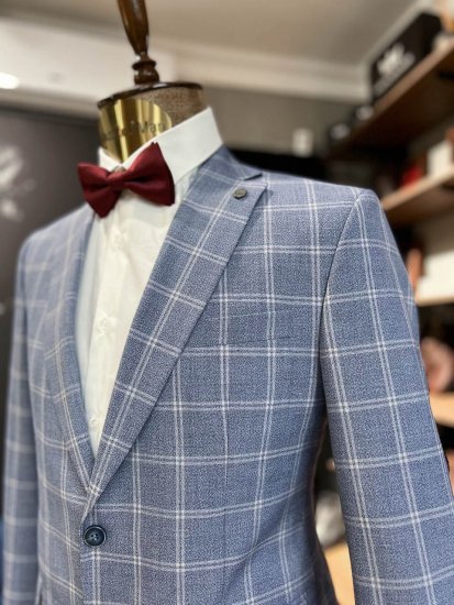 Костюм MAZALTOVMAN 2-ка премиум Голубой в клетку