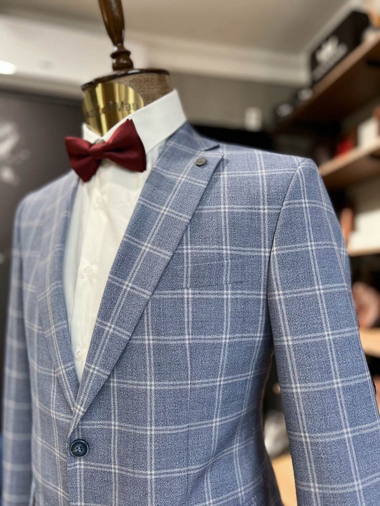 Костюм MAZALTOVMAN 2-ка премиум Голубой в клетку