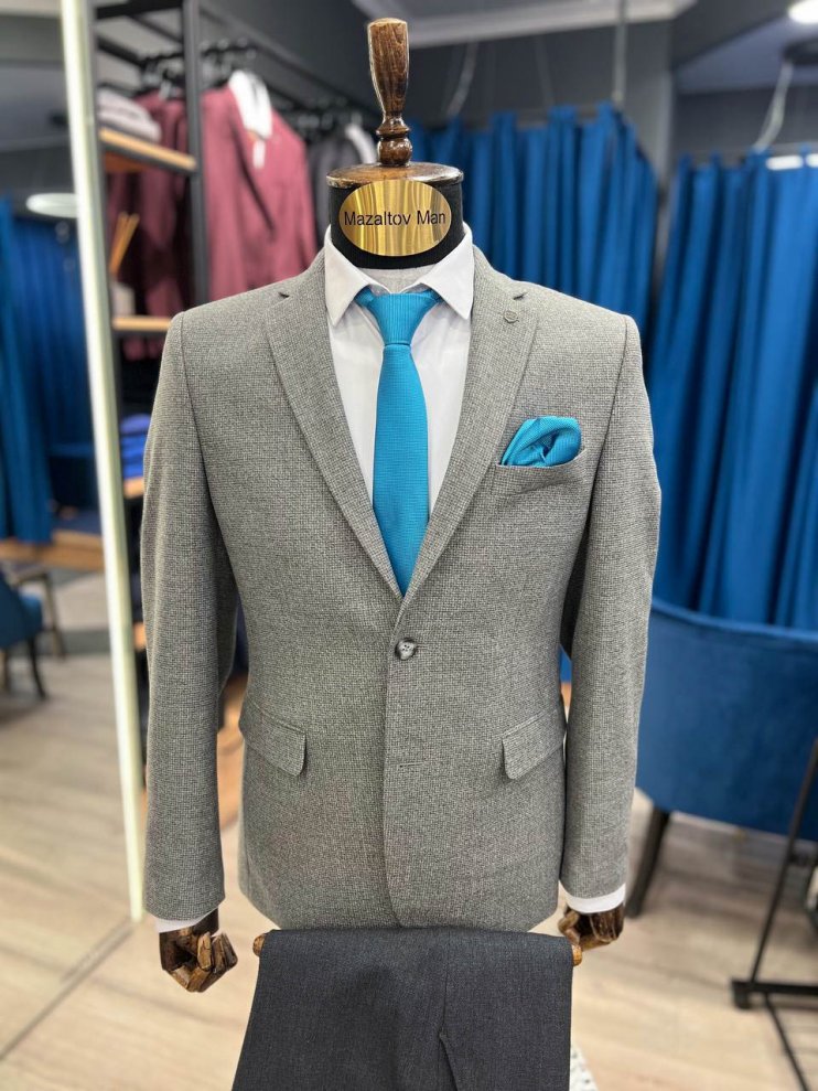 Пиджак ВАЛ Серый фактурный