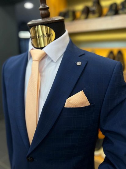 Костюм MAZALTOVMAN премиум 2-ка Синий в зеленую клетку