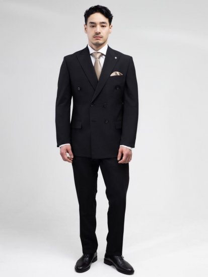 Костюм MAZALTOVMAN 2-ка премиум Черный двубортный