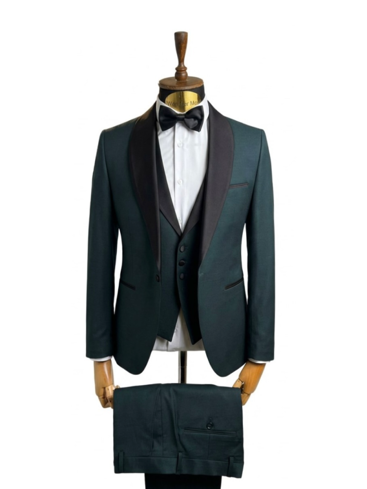 Смокинг MAZALTOVMAN 3-ка премиум Зеленый фактурный